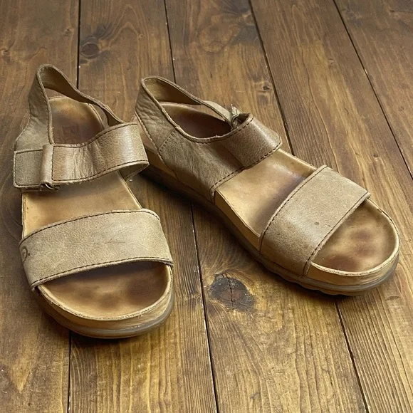 Born Shoes Born Mardel Tan Leather Sandals Size 6m Poshmark
